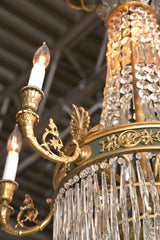 Caldwell Feather Crown Bronze & Crystal Chandelier