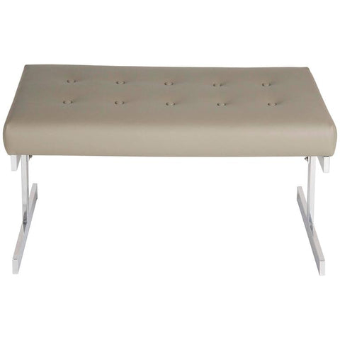 Polished Aluminum Bench with Recent Leather Seat