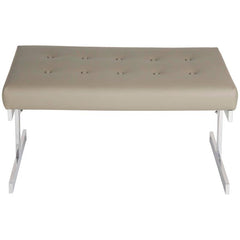 Polished Aluminum Bench with Recent Leather Seat