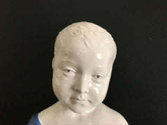 19th Century Glazed Ceramic Bust of a Boy by Cantagalli, Florence, Italy