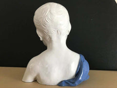 19th Century Glazed Ceramic Bust of a Boy by Cantagalli, Florence, Italy