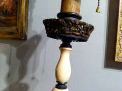 Bone and Gilt Pewter Lamp