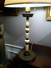 Bone and Gilt Pewter Lamp