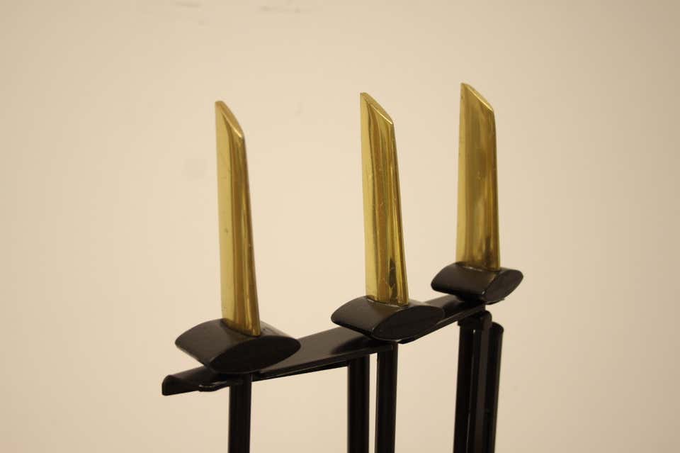 A Set of Modernist Art Deco Fire Tools Designed by Donald Deskey