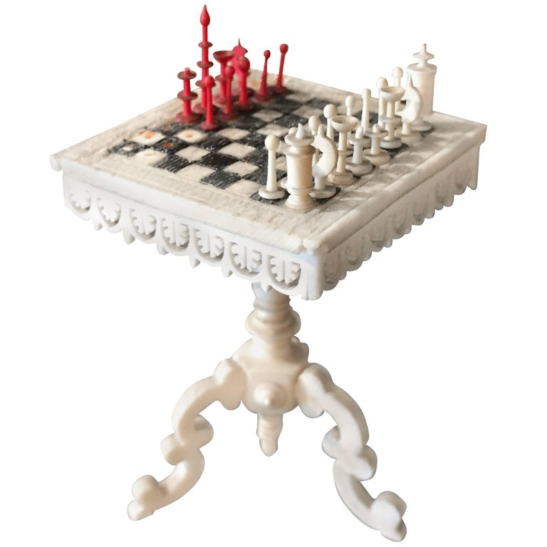 Swiss Miniature Chess Table with Stanhope Lens