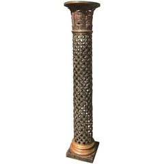 French Painted and Gilt Tole Column with Corinthian Capital