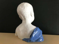 19th Century Glazed Ceramic Bust of a Boy by Cantagalli, Florence, Italy