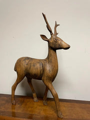 Swiss Black Forest Carved Walnut Stag