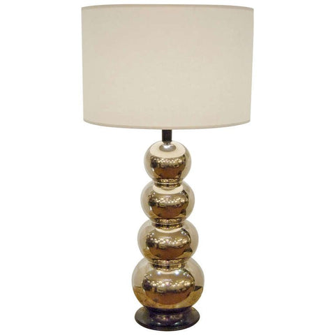 Glaze Ceramic Stacked Ball Table Lamp in the Style of George Kovacs