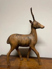 Swiss Black Forest Carved Walnut Stag