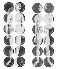 Piero Fornasetti Full Set of 24 Adam and Eve Plates