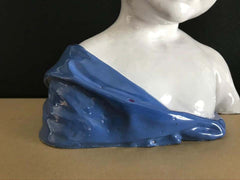 19th Century Glazed Ceramic Bust of a Boy by Cantagalli, Florence, Italy