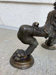 Italian Neoclassical Bronze Floor Lamp with Paw Feet