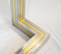Mixed Metal Glass-top Console