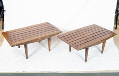 Studio-Made Slat Benches with Brass Accents