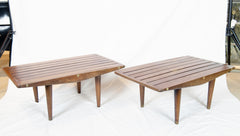 Studio-Made Slat Benches with Brass Accents