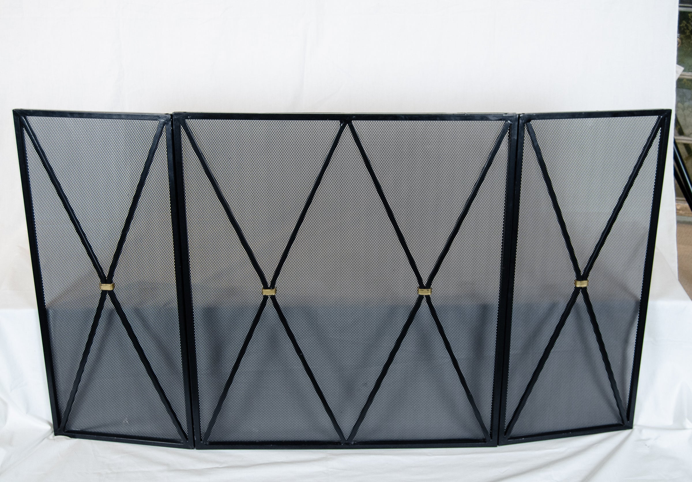 Modernist Iron Fire Screen in the Manner of Jean Royere