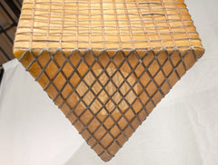 Triangular Fiberglass & Wicker Pendant Lamp
