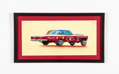 Original Signed Ink & Wash on Paper by American Automobile Artist Russell J. Von Sauers
