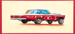 Original Signed Ink & Wash on Paper by American Automobile Artist Russell J. Von Sauers