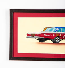 Original Signed Ink & Wash on Paper by American Automobile Artist Russell J. Von Sauers