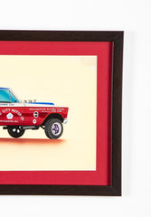 Original Signed Ink & Wash on Paper by American Automobile Artist Russell J. Von Sauers