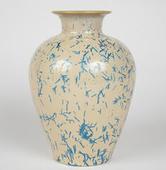 An American Terracotta Vase of Cobalt Blue Dash Design Over Tan Ground by Norweta