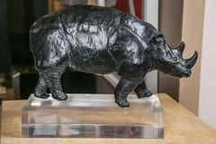 Bronze Rhino Sculpture by R. d’Andlau-Hombourg