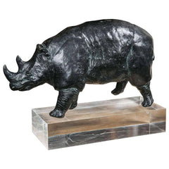 Bronze Rhino Sculpture by R. d’Andlau-Hombourg