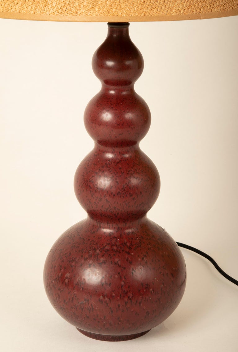 Oxblood Glazed Stoneware Lamp by Axel Salto
