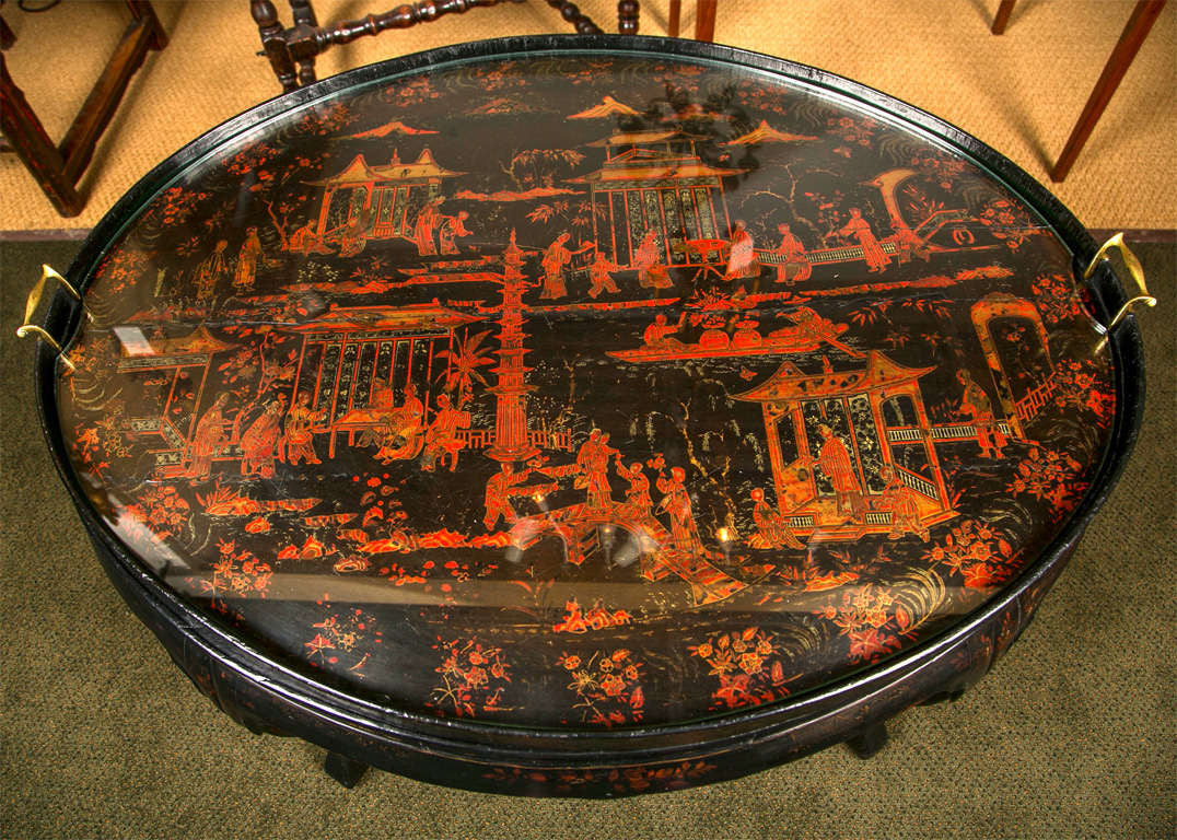 Chinese Lacquer Tray Table