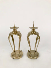 Pair of Japanese Brass Candlesticks