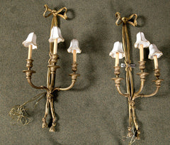 Edwardian Bow and Tassel Sconces