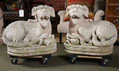 Carved Stone Foo Dogs