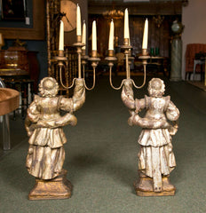 Italian Carved Gilt Candelabra