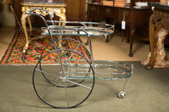 Mid-Century Italian Chrome Bar Cart