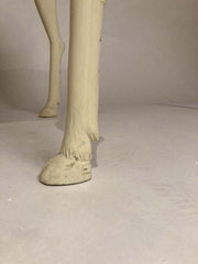 French Provincial Painted Side Table with Hoof Feet