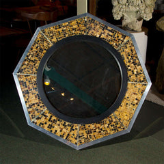 Bone & Tortoise Shell Octagonal Mirrors by Anthony Redmile
