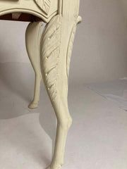 French Provincial Painted Side Table with Hoof Feet