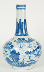 A 19th Century Chinese Blue and White Bottle Vase