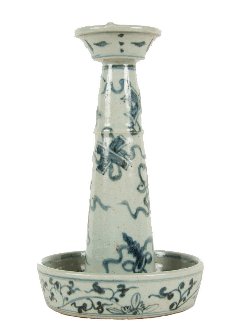 Chinese blue and white candlestick