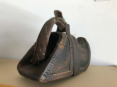 Spanish Colonial Carved Wood and Iron Stirrups