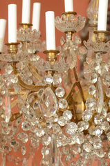 Louis XV - XVI Crystal and Bronze Chandelier