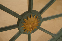 Antique French Sun Wood Frame with Later Additions & Mirror Plate