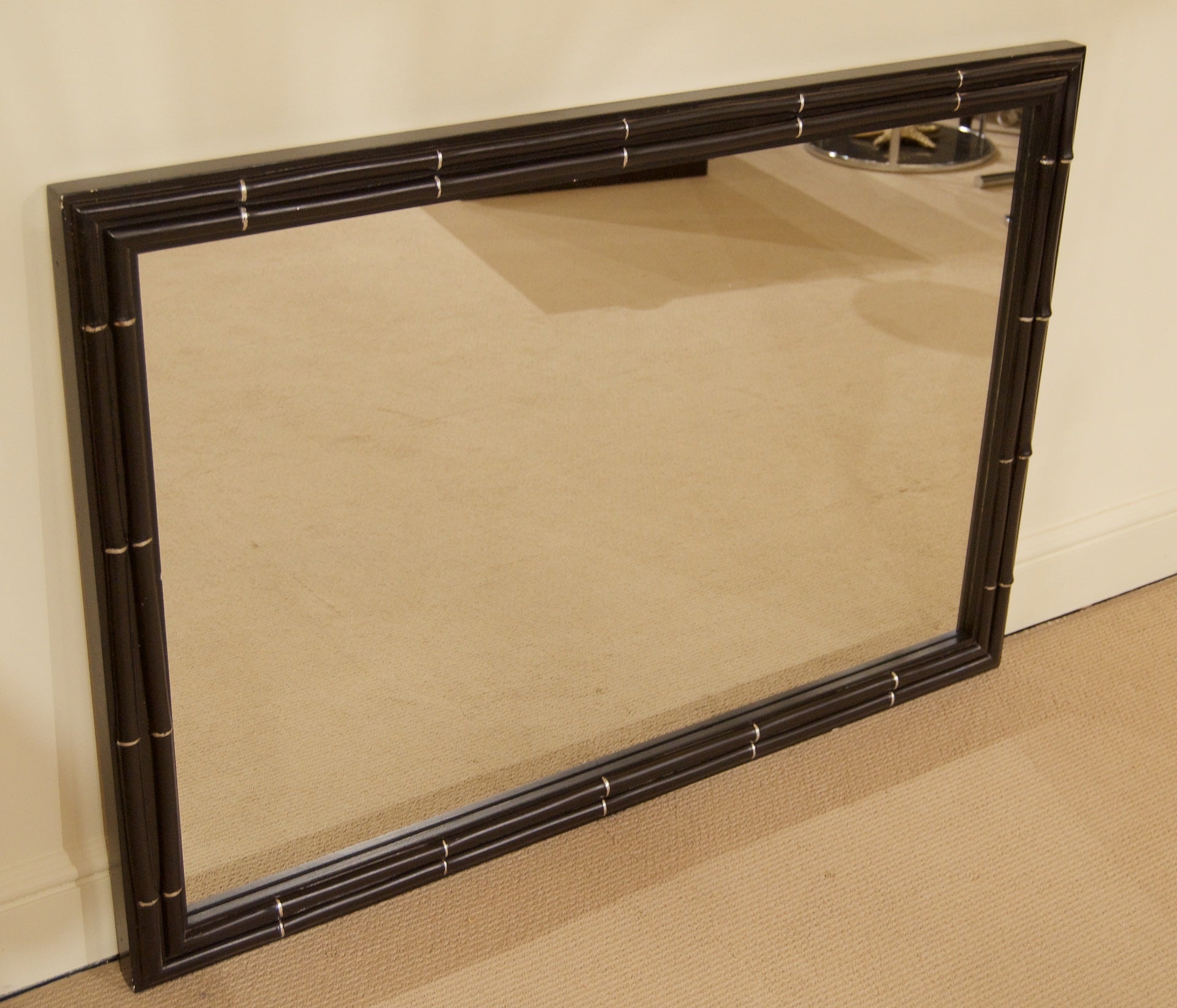 Faux Bamboo Black Lacquer Mirror