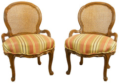 Pair of Caned Slipper Chairs