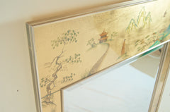 Pair of Substantial LaBarge Reverse-Painted Chinoiserie Mirrors