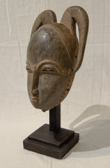 Vintage Carved Baoulé Mask on Stand