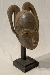 Vintage Carved Baoulé Mask on Stand