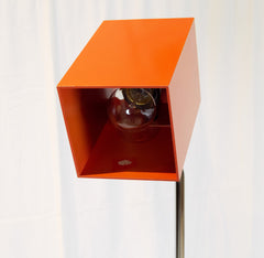 Geometric Orange/Red & Chrome Floor Lamp by George Kovacs for Sonneman